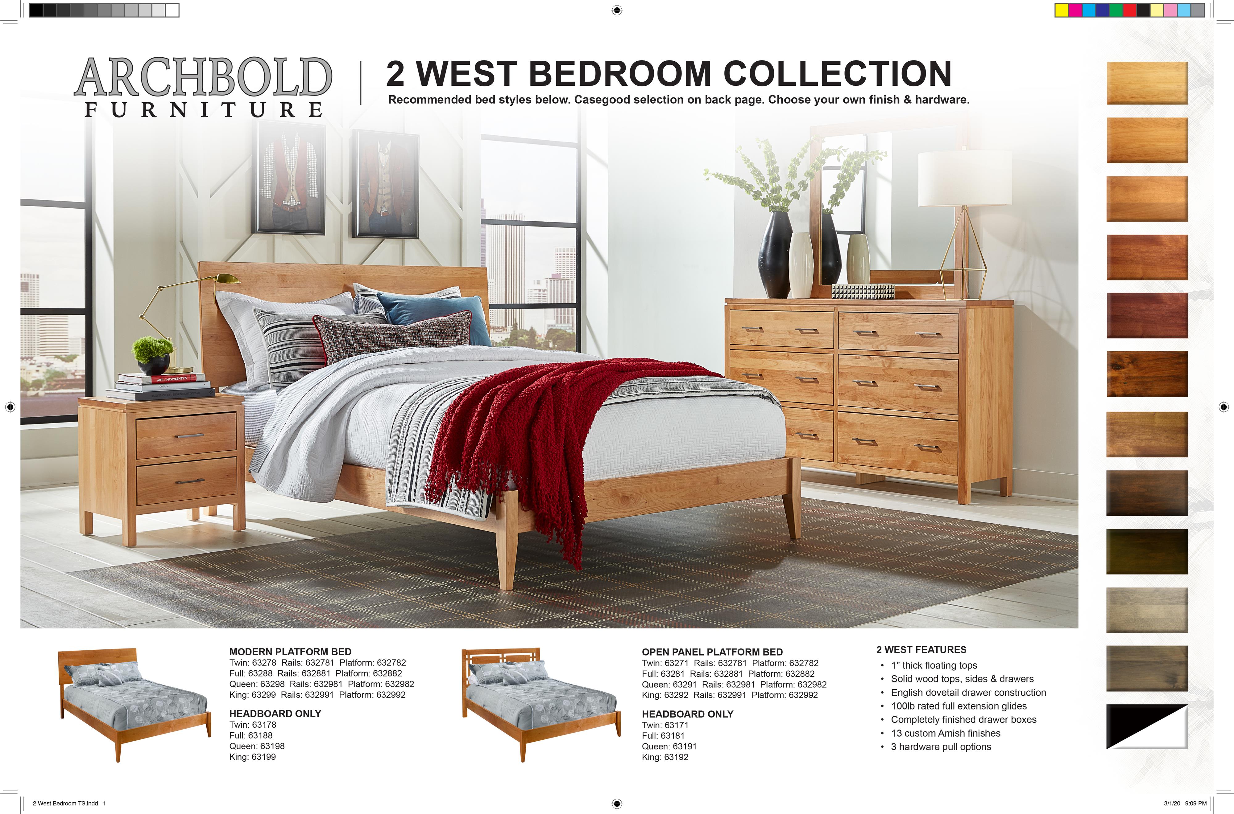 Archbold Furniture 2 West Queen Modern Platform Solid Wood Bed Sheely